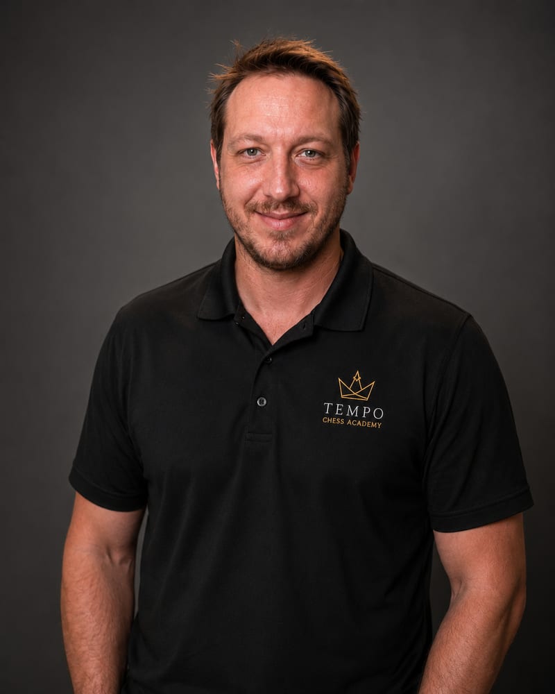 Coach Drew Crowe, founder of Tempo Chess Academy